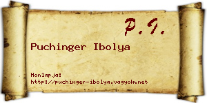 Puchinger Ibolya névjegykártya